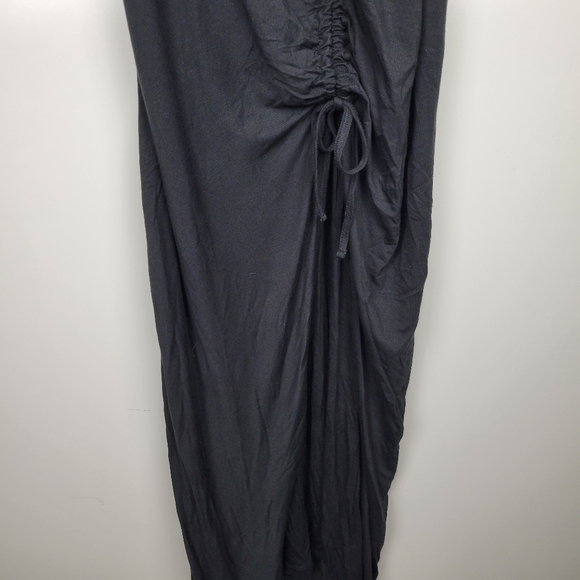 NWT Good American Ruched Adjustable Slit Maxi Dress Size Medium (2) in Black - Picture 9 of 14